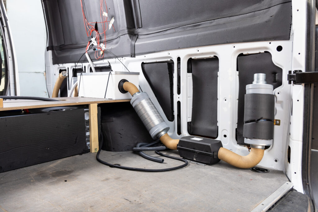 Heating system in a campervan